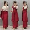 Ekose Model Yelekli Takımım Bordo