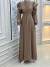 İnci Tesettür Elbise  Camel