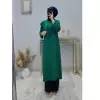 Omzu Fırfırlı Kolyeli Tuniğim Zümrüt