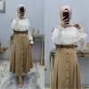 Örme Krep Kumaş Eteğim Camel