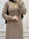 Tesettür Kuğu Elbise  Camel