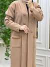 Tüylü Triko Hırkam Camel