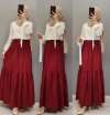 Yeni Model Keten Eteğim Bordo