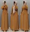 Yeni Model Puanlı Elbisem Koyu Camel
