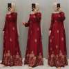 Yeni Model Desenli Elbisem Bordo