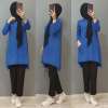 Yeni Model Triko Tunik Saks Mavisi