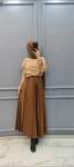 Yeni Model Krep Kumaş Gömleğim Camel
