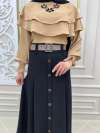 Yeni Model Krep Kumaş Gömleğim Camel
