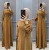 Yeni Model Kadife Elbisem Camel
