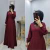Yeni Model Puanli Elbisem Bordo