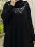 Penye Elbise Yakası Taşlı Siyahhhh