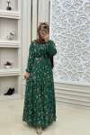 Aysima Tesettür Şifon Elbise  Yeşil