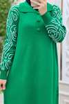 Karamel Triko Elbisem Yeşil