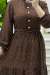 Puantiye Elbise Kahverengi