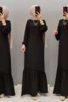 Yeni Model Ayrobin Elbisem  Siyah