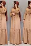 Yeni Model Ayrobin Elbisem Camel