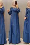 Yeni Model Ayrobin Elbisem Mavi